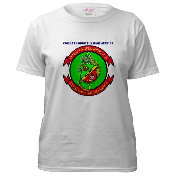 CLR37 - A01 - 04 - Combat Logistics Regiment 37 with Text - Women's T-Shirt